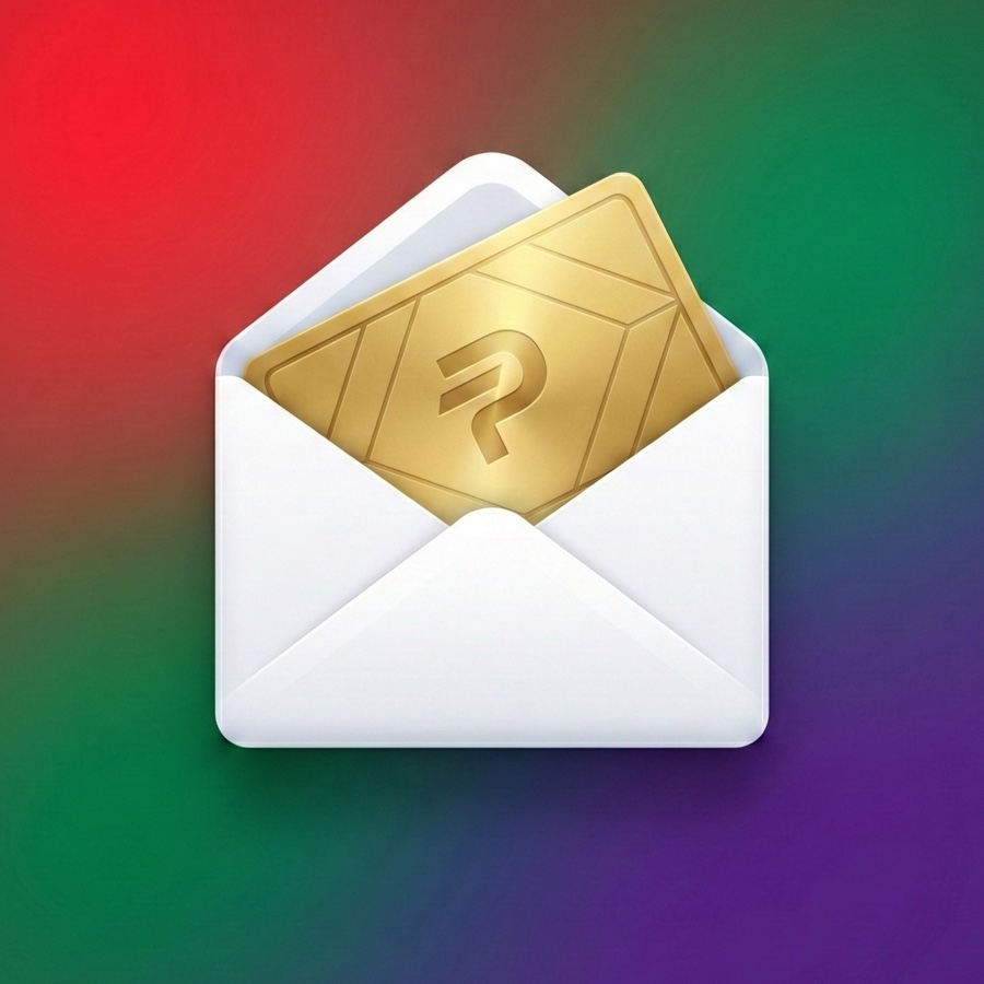 PacketPlanner app icon: a gold packet in a white envelope